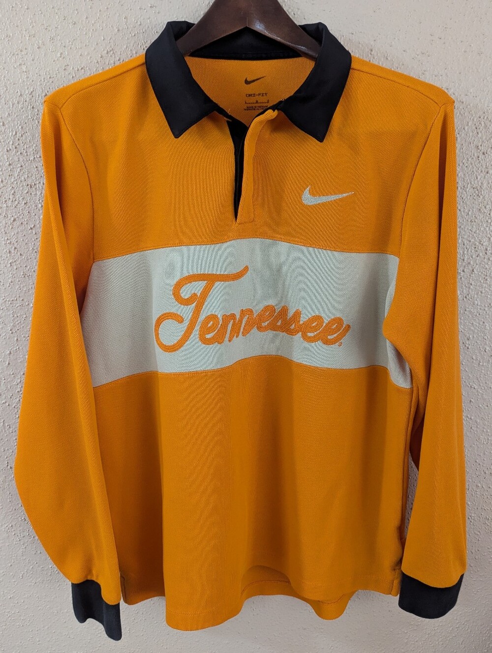 Men's Nike Tennessee Long Sleeve Orange Polo Size Large